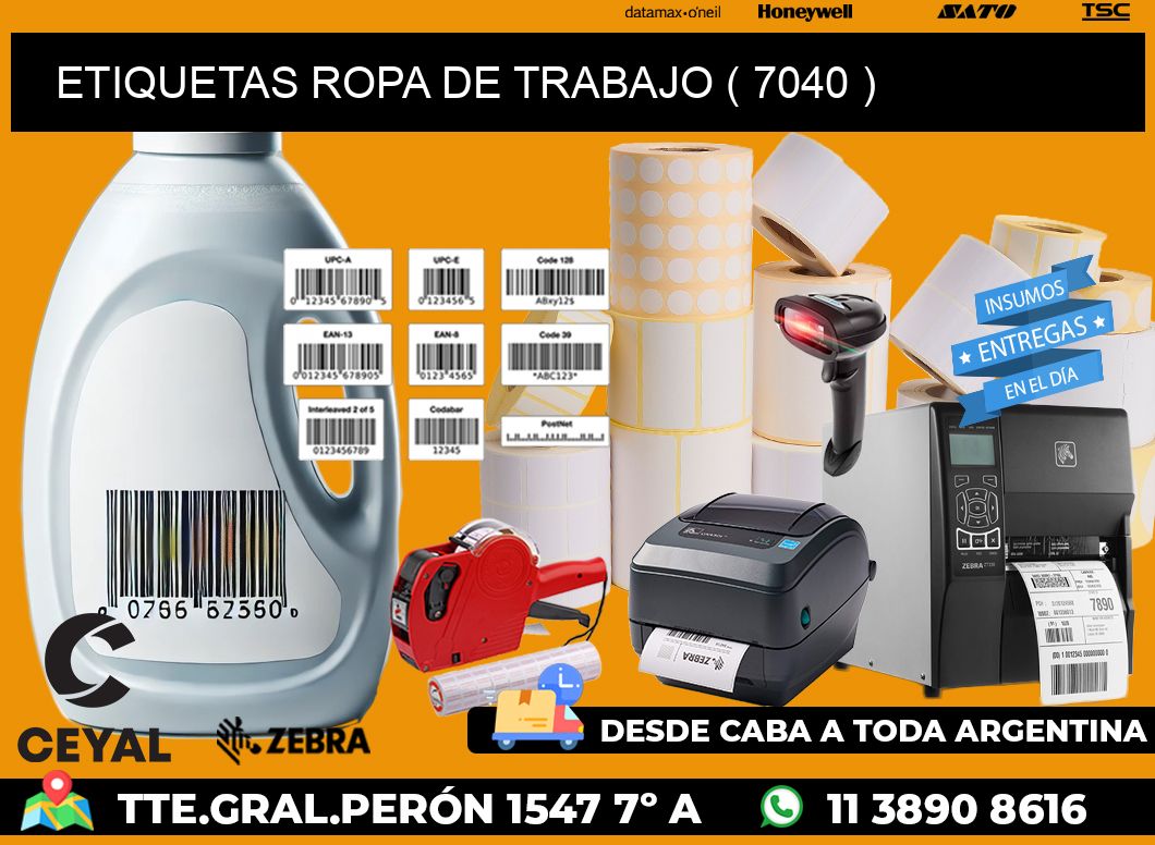 ETIQUETAS ROPA DE TRABAJO ( 7040 )