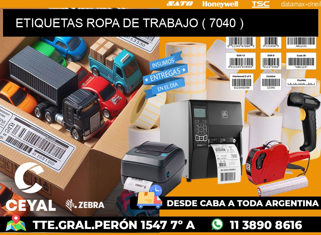 ETIQUETAS ROPA DE TRABAJO ( 7040 )