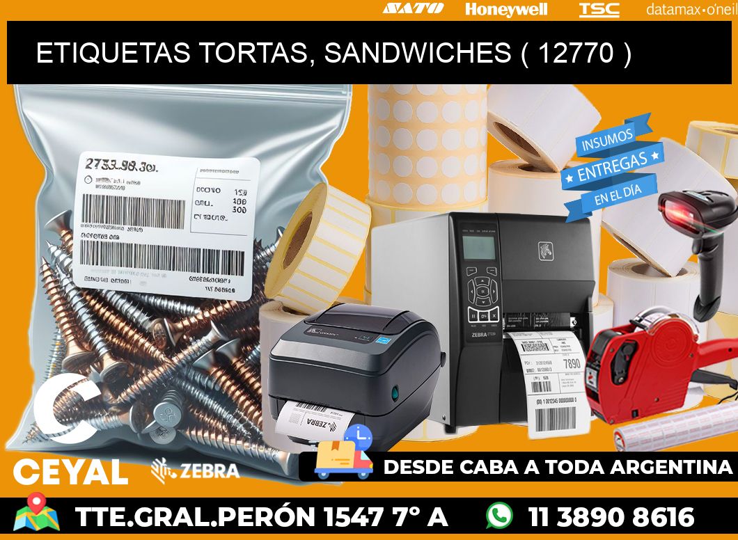 ETIQUETAS TORTAS, SANDWICHES ( 12770 )