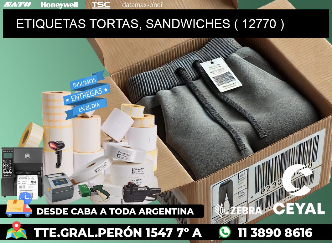 ETIQUETAS TORTAS, SANDWICHES ( 12770 )