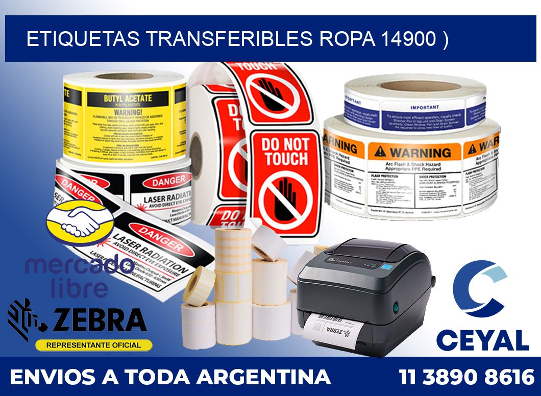 ETIQUETAS TRANSFERIBLES ROPA 14900 )