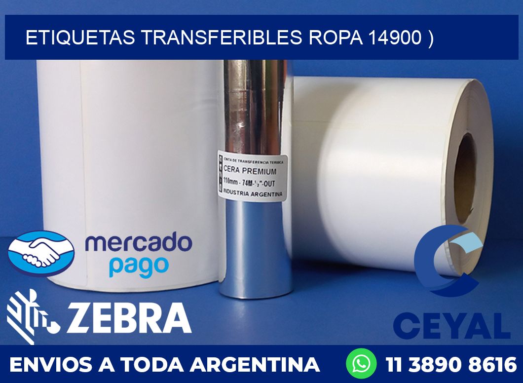 ETIQUETAS TRANSFERIBLES ROPA 14900 )