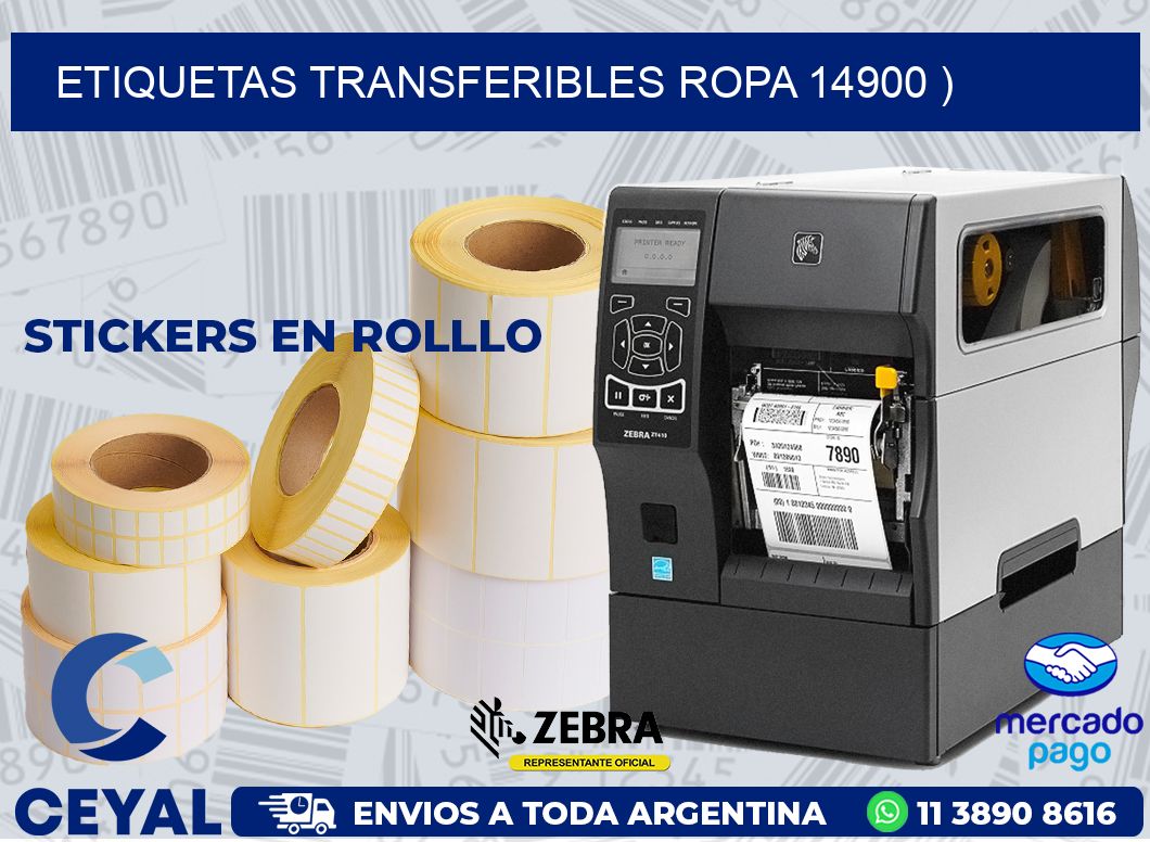 ETIQUETAS TRANSFERIBLES ROPA 14900 )