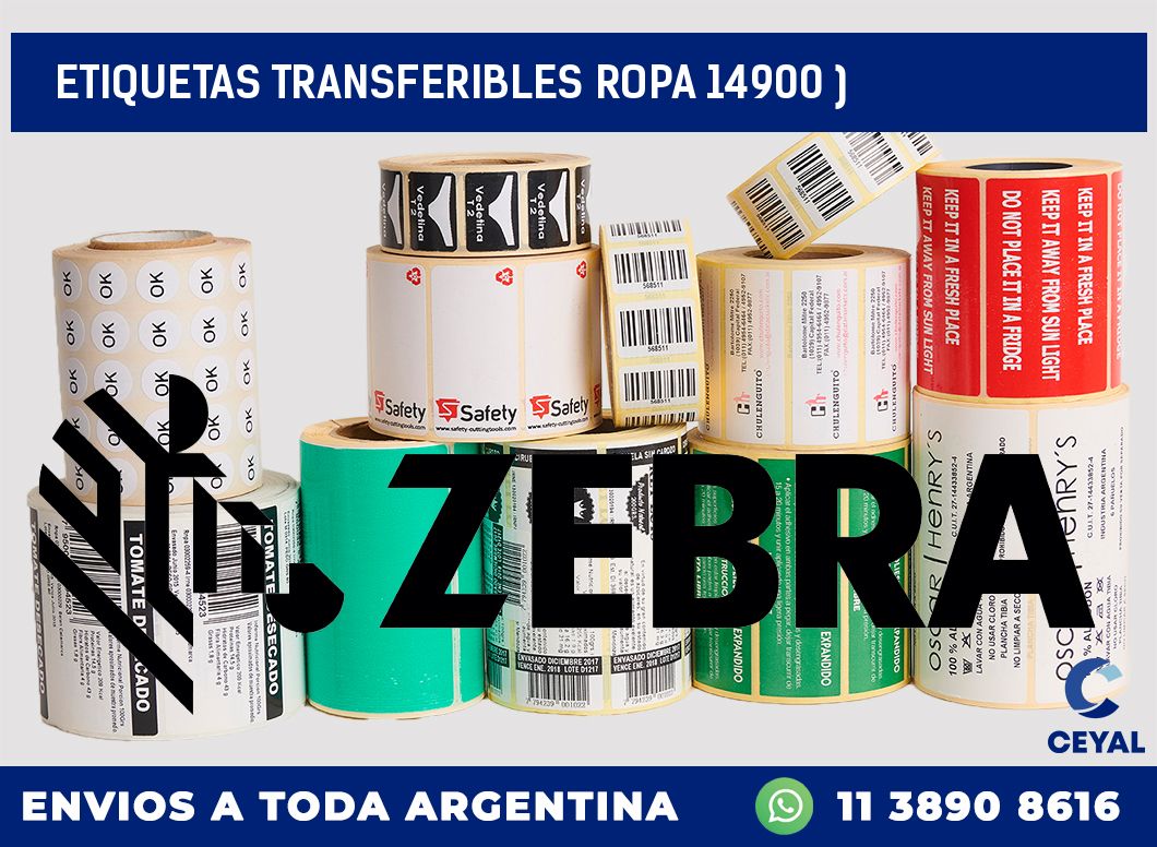 ETIQUETAS TRANSFERIBLES ROPA 14900 )