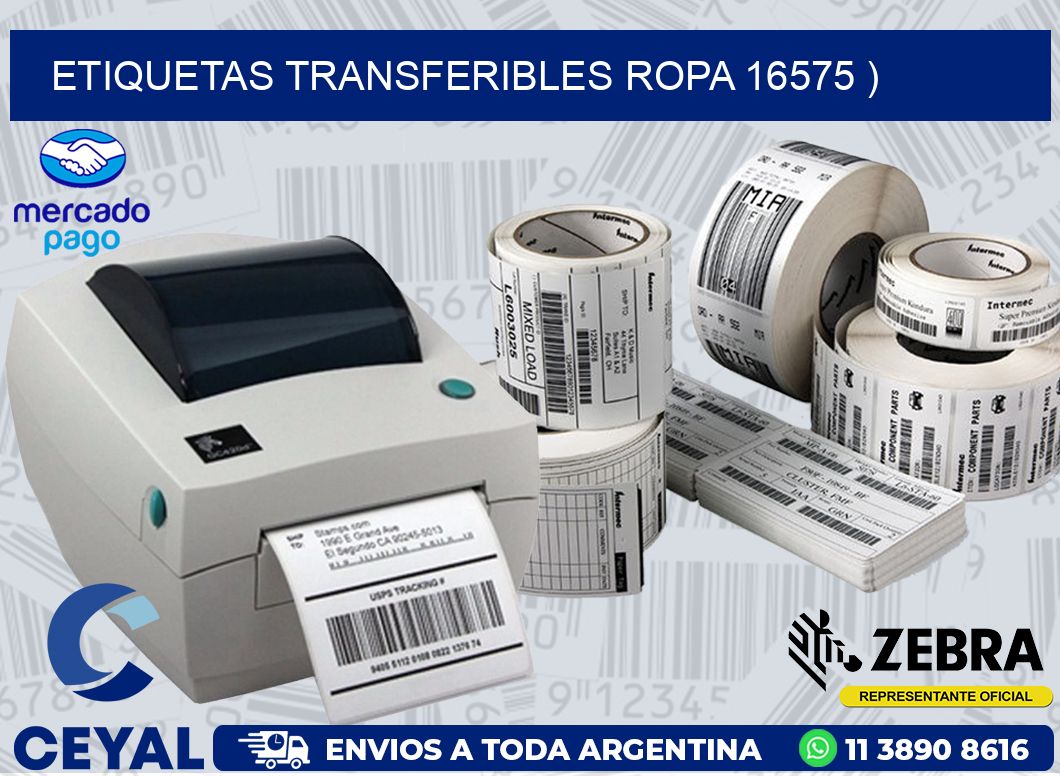 ETIQUETAS TRANSFERIBLES ROPA 16575 )