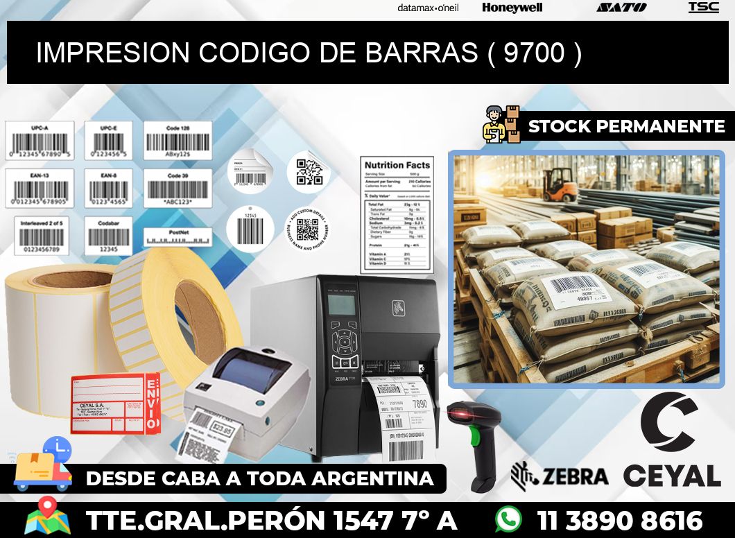 IMPRESION CODIGO DE BARRAS ( 9700 )