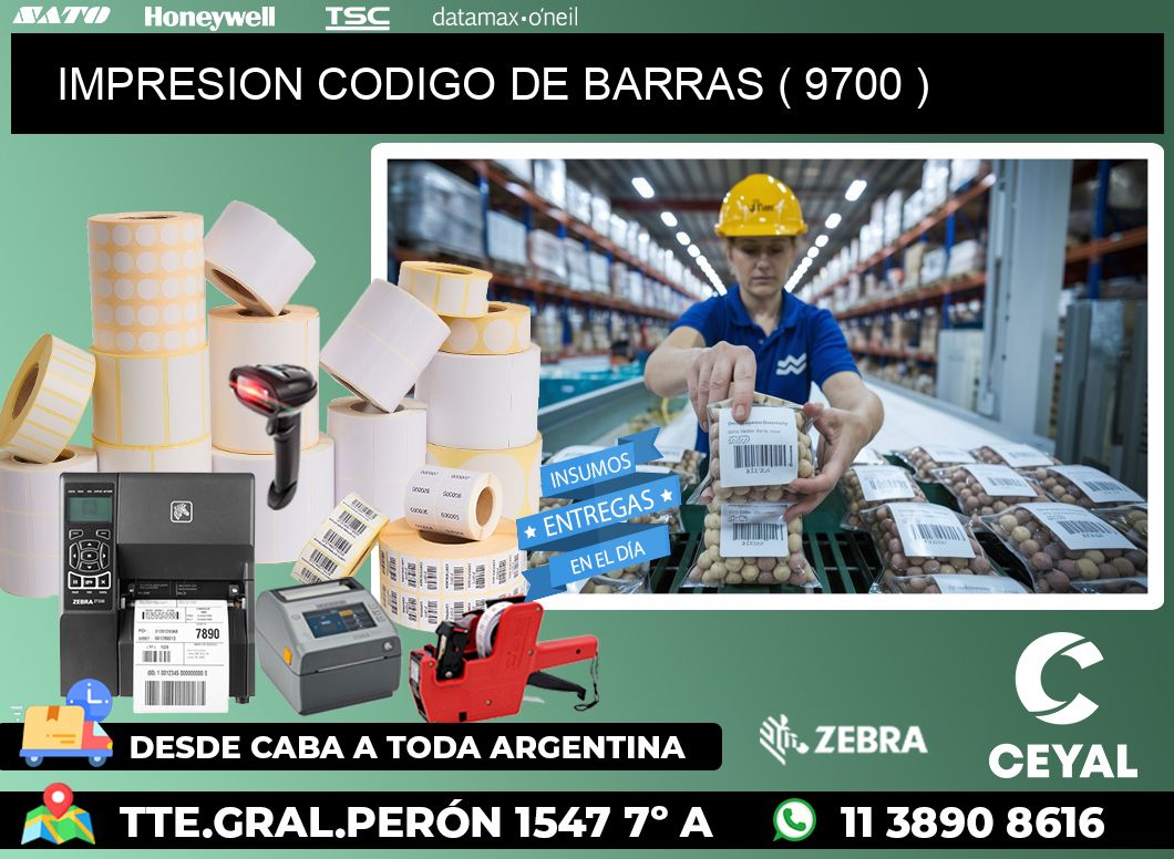 IMPRESION CODIGO DE BARRAS ( 9700 )