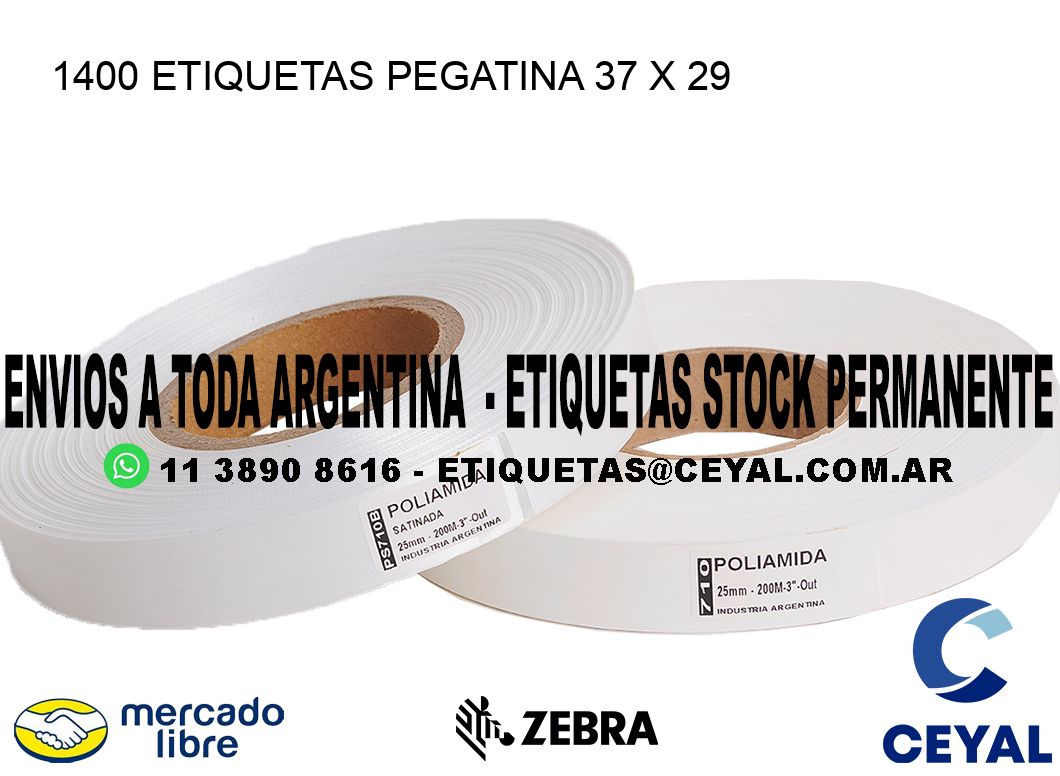 1400 ETIQUETAS PEGATINA 37 x 29