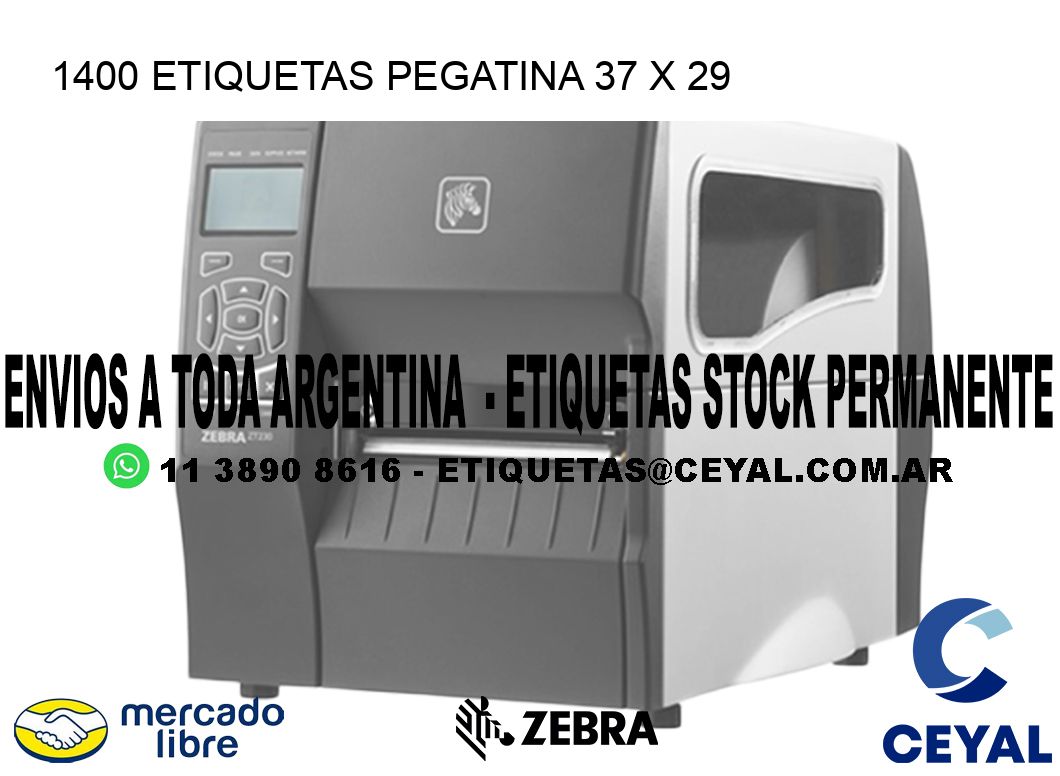 1400 ETIQUETAS PEGATINA 37 x 29