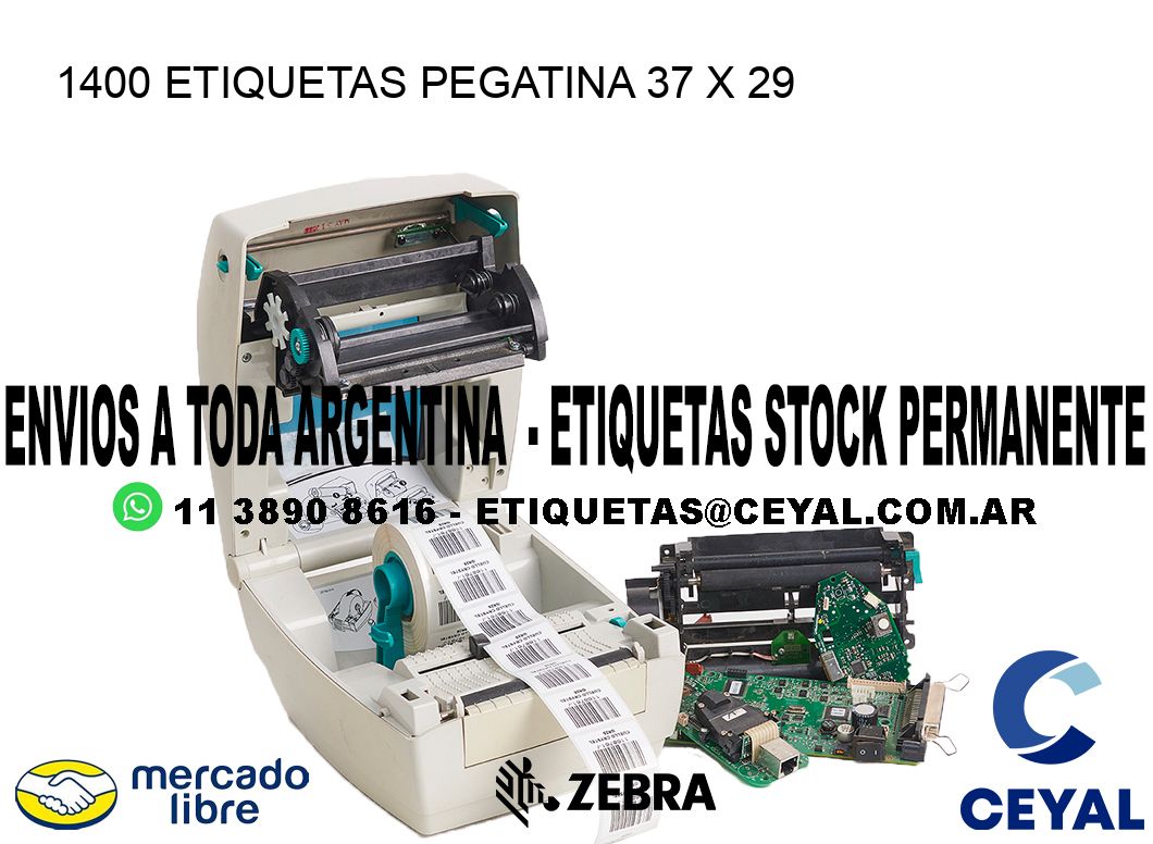 1400 ETIQUETAS PEGATINA 37 x 29