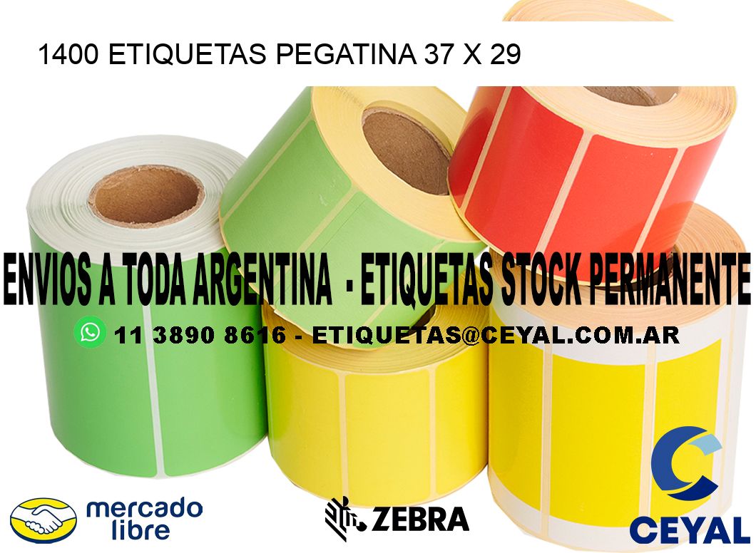 1400 ETIQUETAS PEGATINA 37 x 29