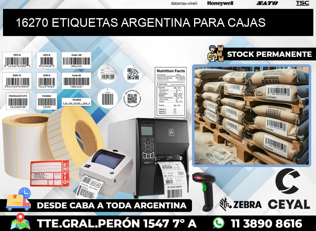 16270 ETIQUETAS ARGENTINA PARA CAJAS