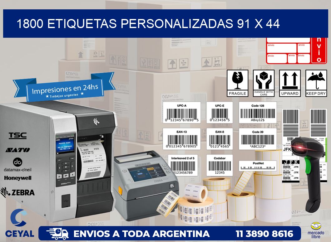 1800 ETIQUETAS PERSONALIZADAS 91 x 44