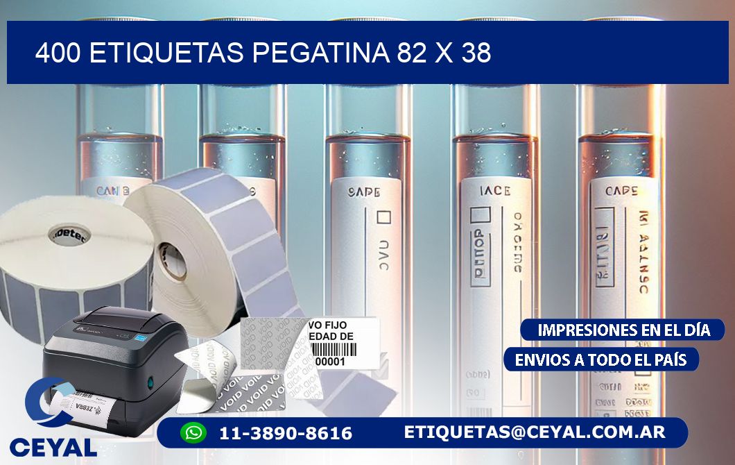 400 ETIQUETAS PEGATINA 82 x 38