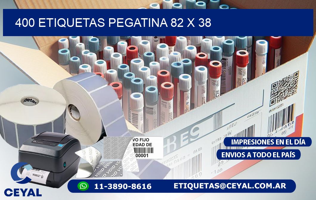 400 ETIQUETAS PEGATINA 82 x 38