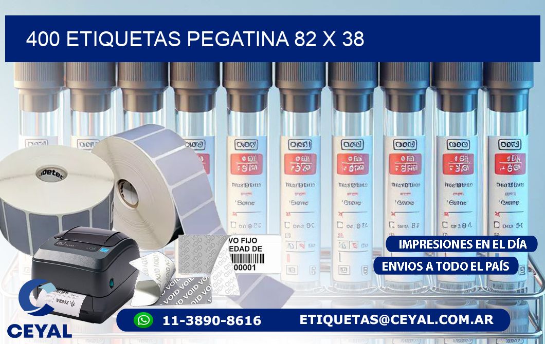 400 ETIQUETAS PEGATINA 82 x 38