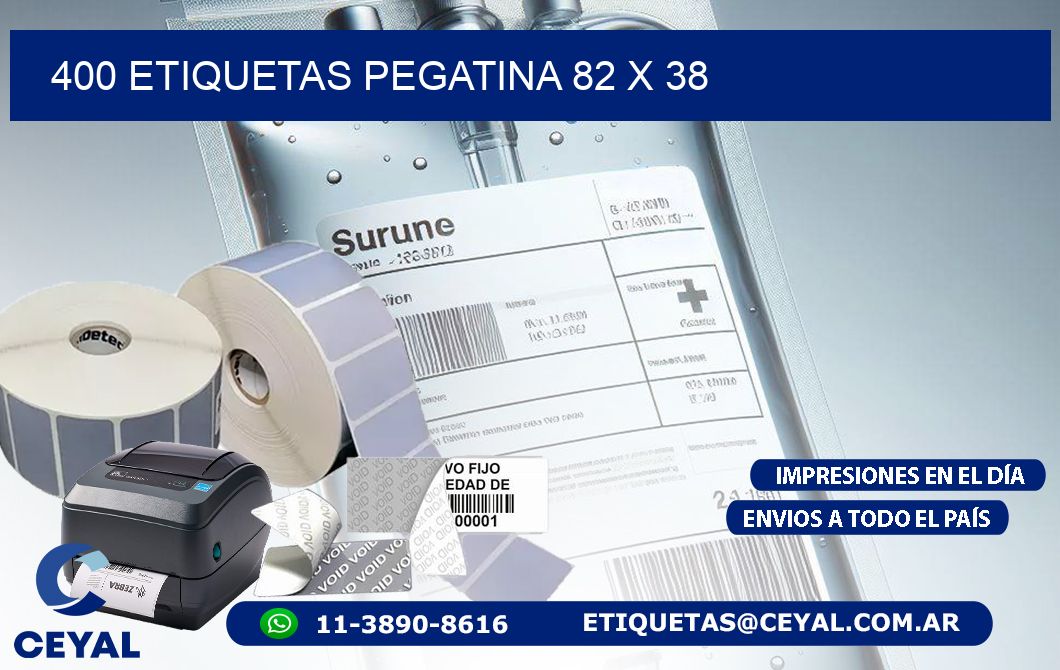 400 ETIQUETAS PEGATINA 82 x 38