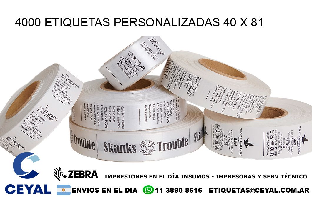 4000 ETIQUETAS PERSONALIZADAS 40 x 81