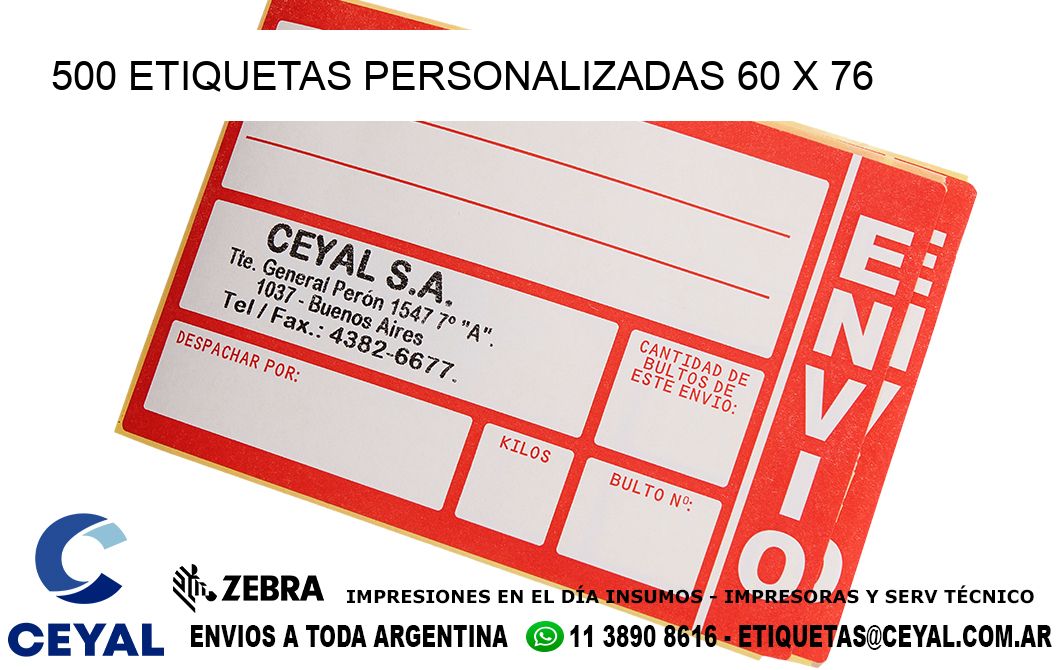 500 ETIQUETAS PERSONALIZADAS 60 x 76