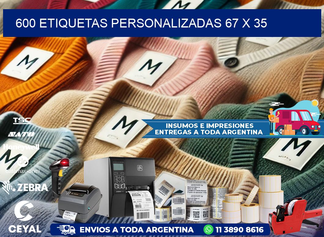 600 ETIQUETAS PERSONALIZADAS 67 x 35