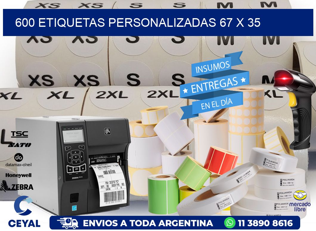 600 ETIQUETAS PERSONALIZADAS 67 x 35