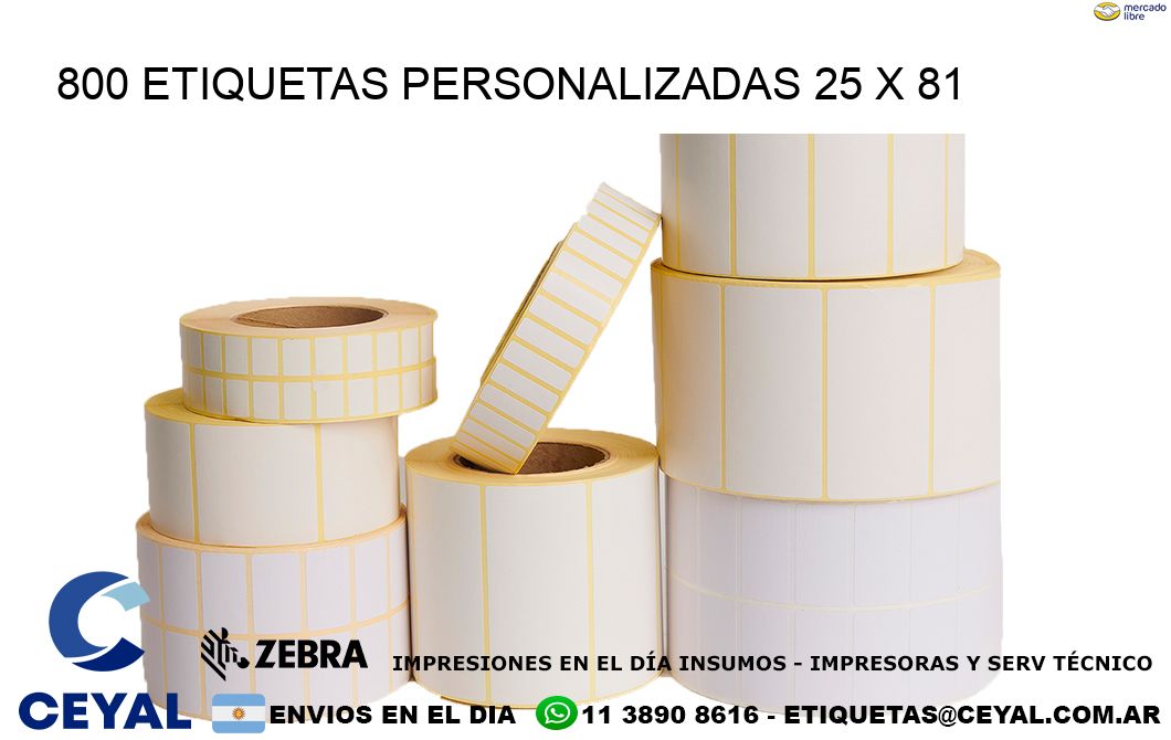 800 ETIQUETAS PERSONALIZADAS 25 x 81