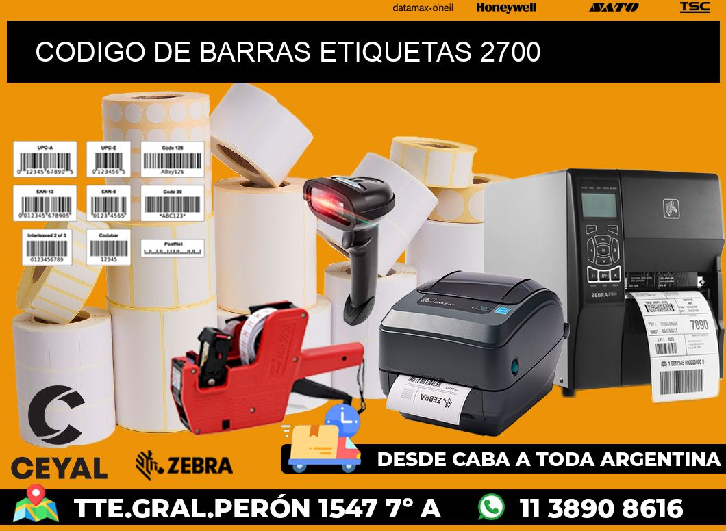 CODIGO DE BARRAS ETIQUETAS 2700