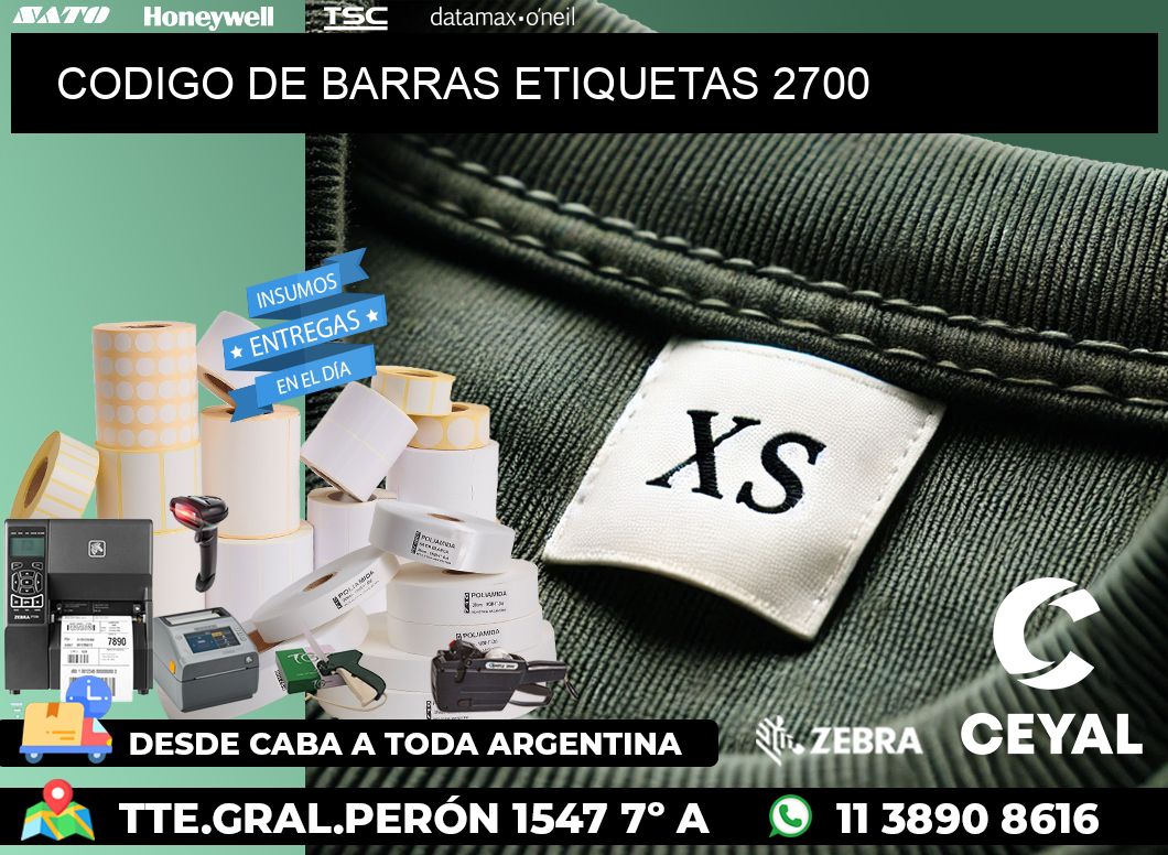 CODIGO DE BARRAS ETIQUETAS 2700