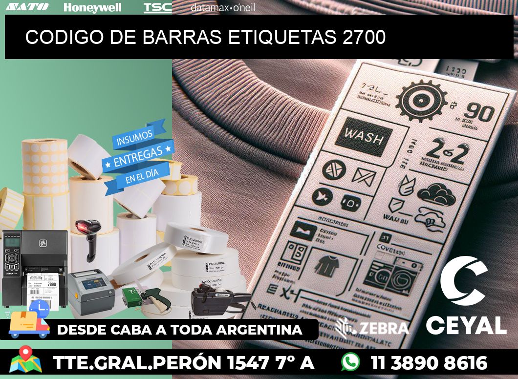 CODIGO DE BARRAS ETIQUETAS 2700