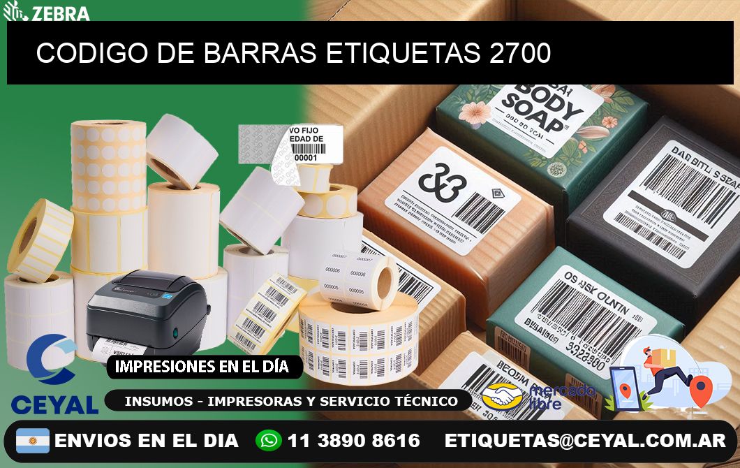 CODIGO DE BARRAS ETIQUETAS 2700