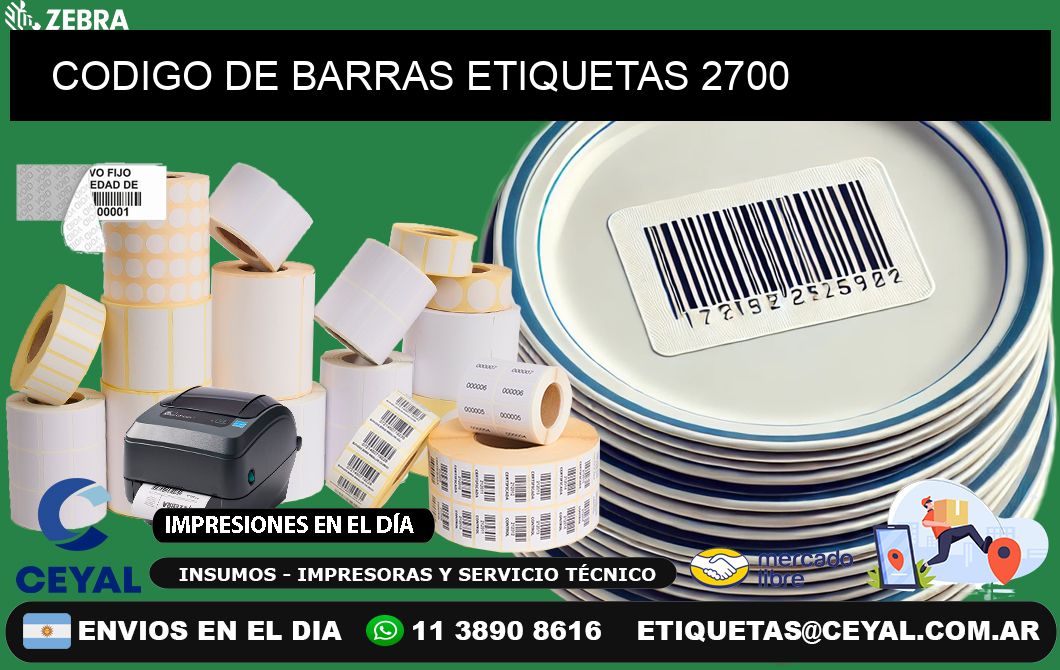 CODIGO DE BARRAS ETIQUETAS 2700