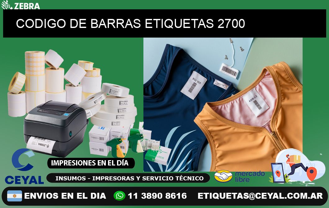 CODIGO DE BARRAS ETIQUETAS 2700