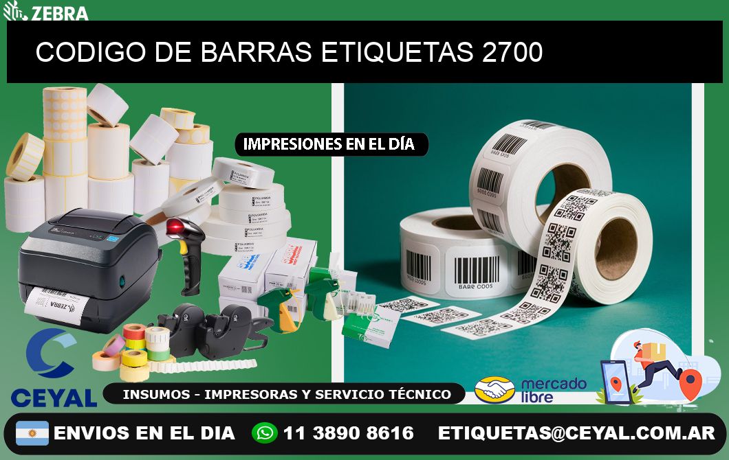 CODIGO DE BARRAS ETIQUETAS 2700