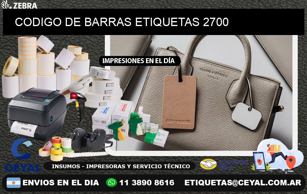 CODIGO DE BARRAS ETIQUETAS 2700