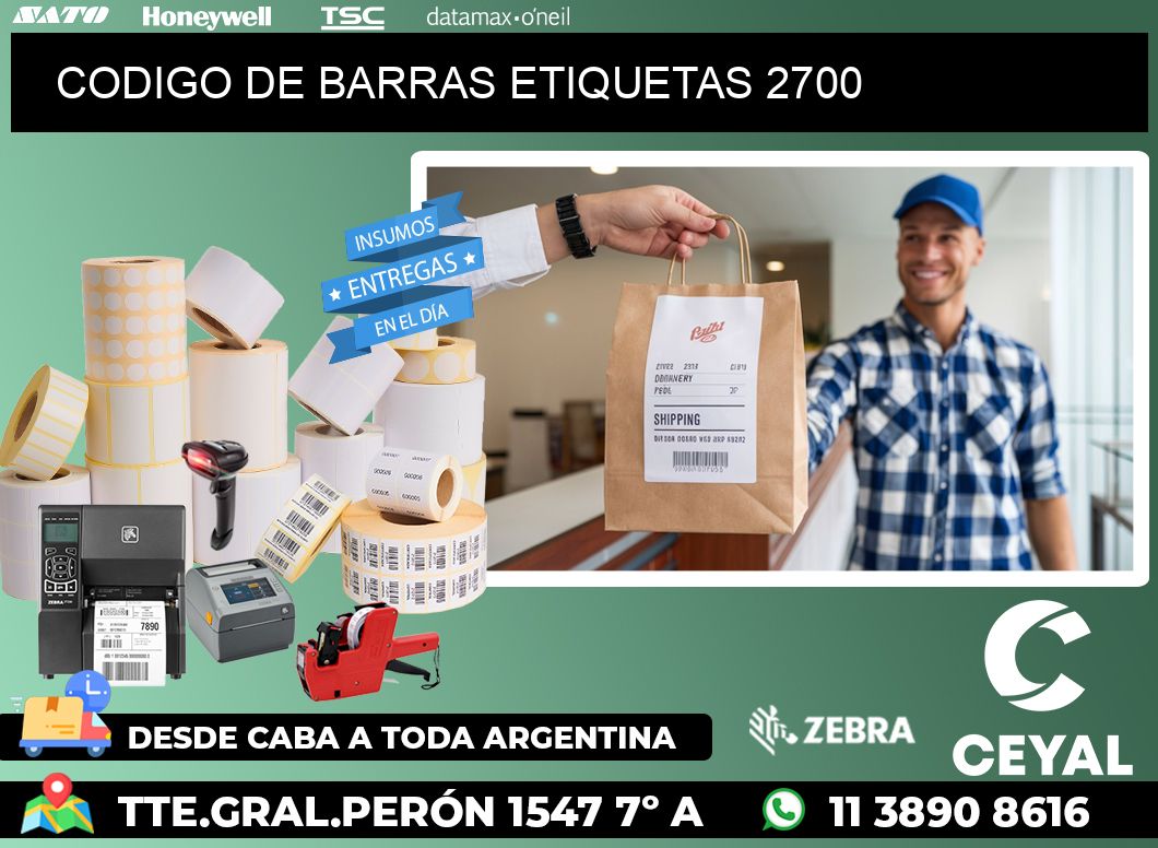 CODIGO DE BARRAS ETIQUETAS 2700