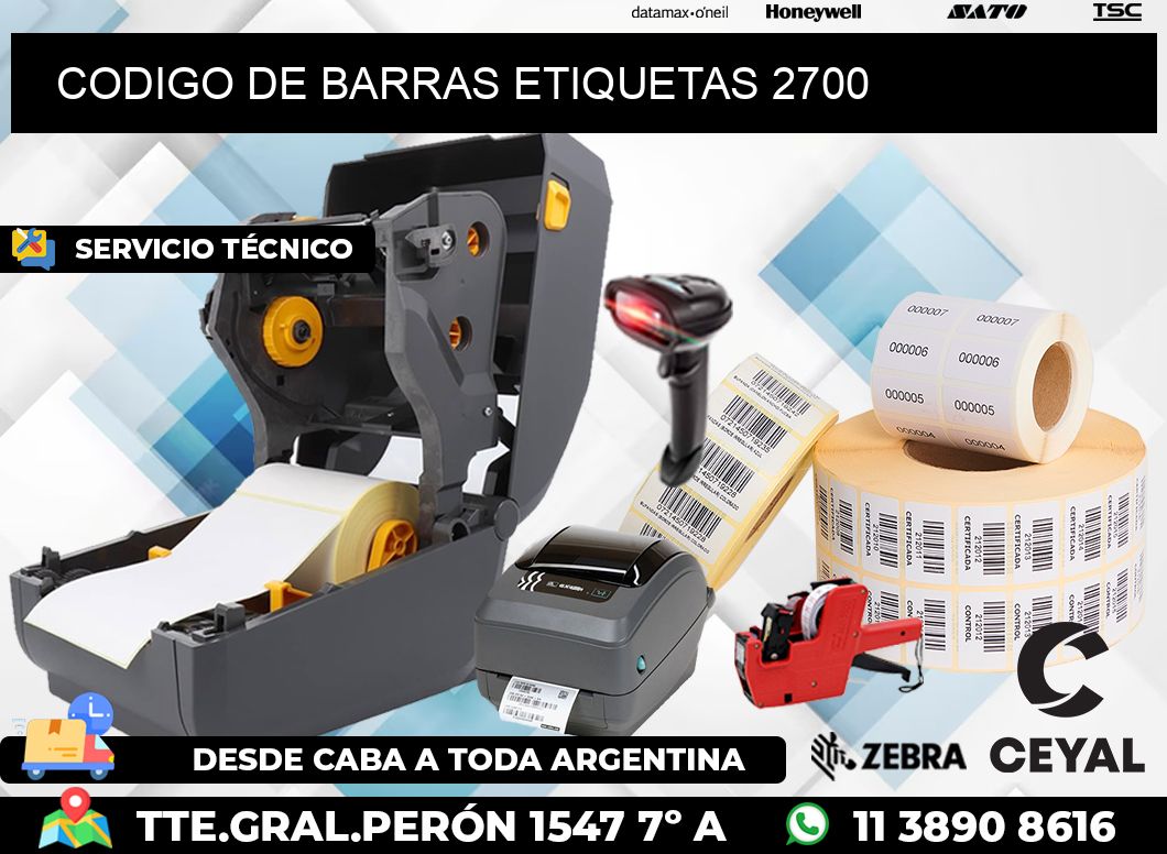 CODIGO DE BARRAS ETIQUETAS 2700