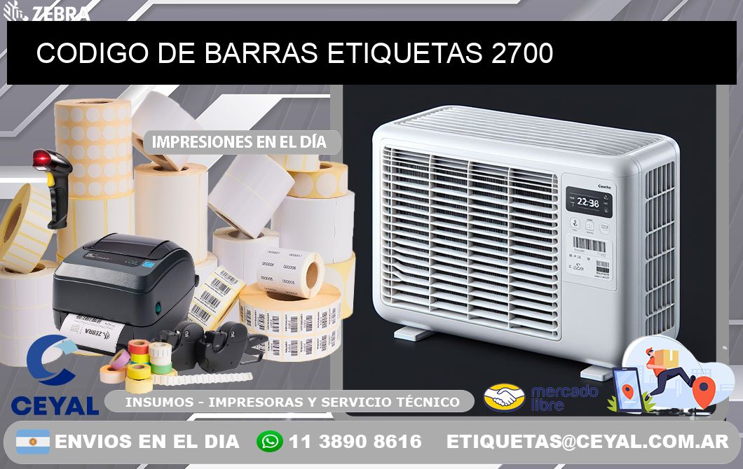 CODIGO DE BARRAS ETIQUETAS 2700