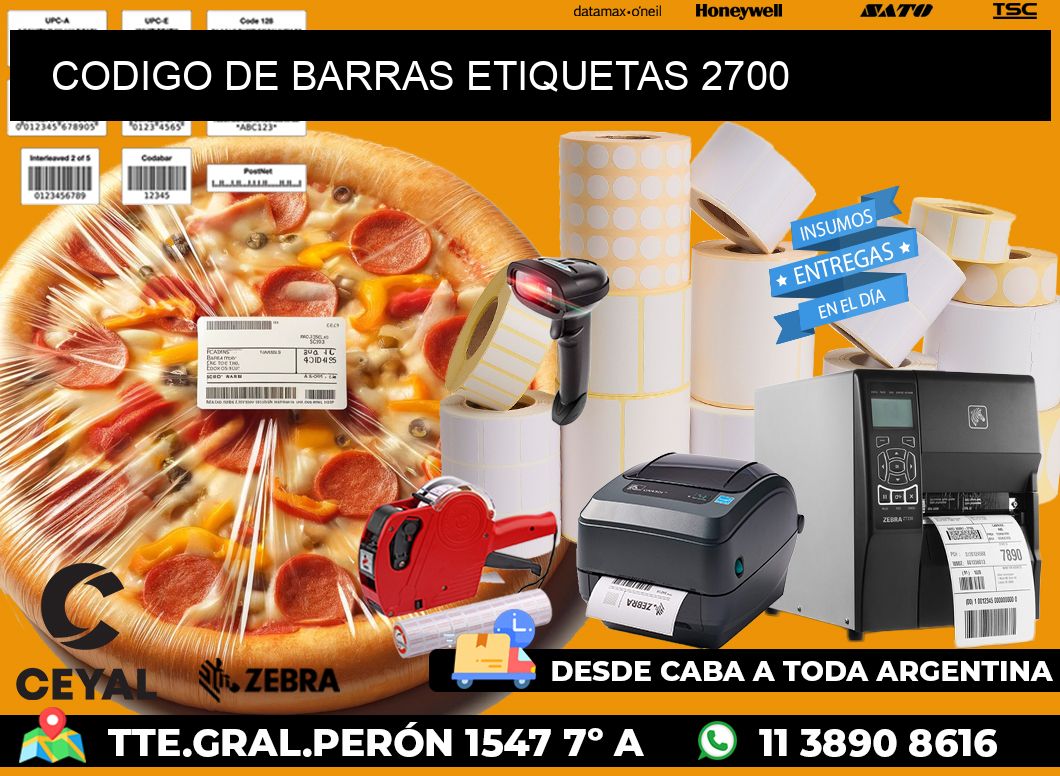 CODIGO DE BARRAS ETIQUETAS 2700