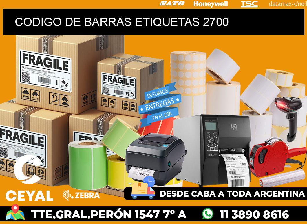 CODIGO DE BARRAS ETIQUETAS 2700