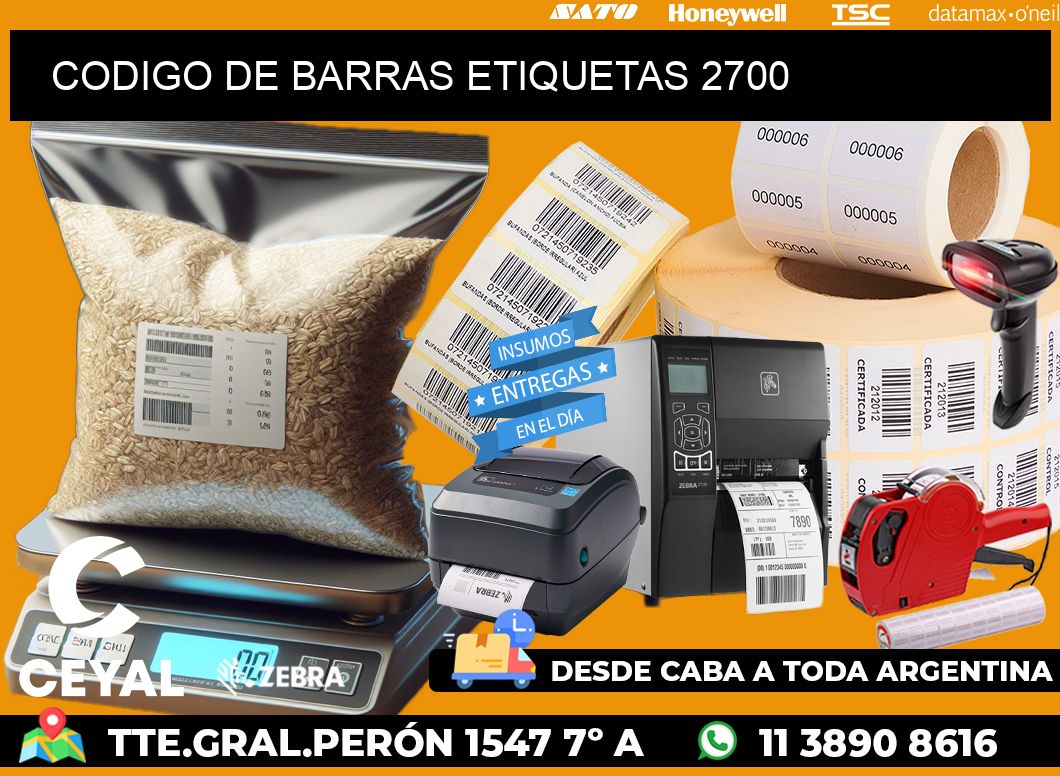 CODIGO DE BARRAS ETIQUETAS 2700