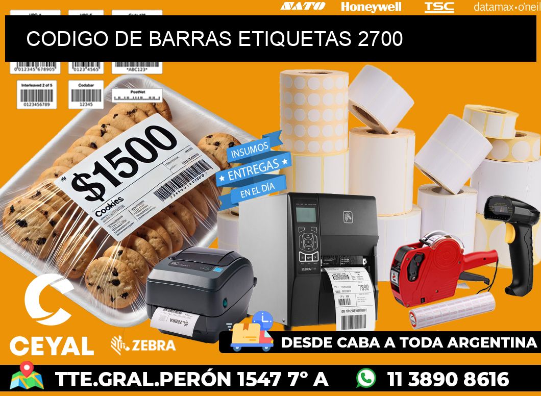 CODIGO DE BARRAS ETIQUETAS 2700