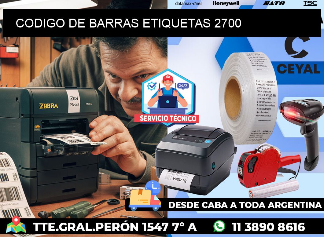 CODIGO DE BARRAS ETIQUETAS 2700