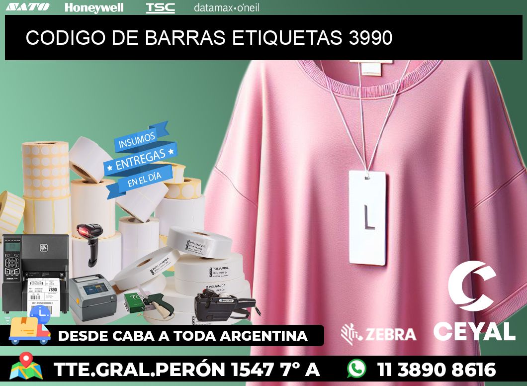 CODIGO DE BARRAS ETIQUETAS 3990