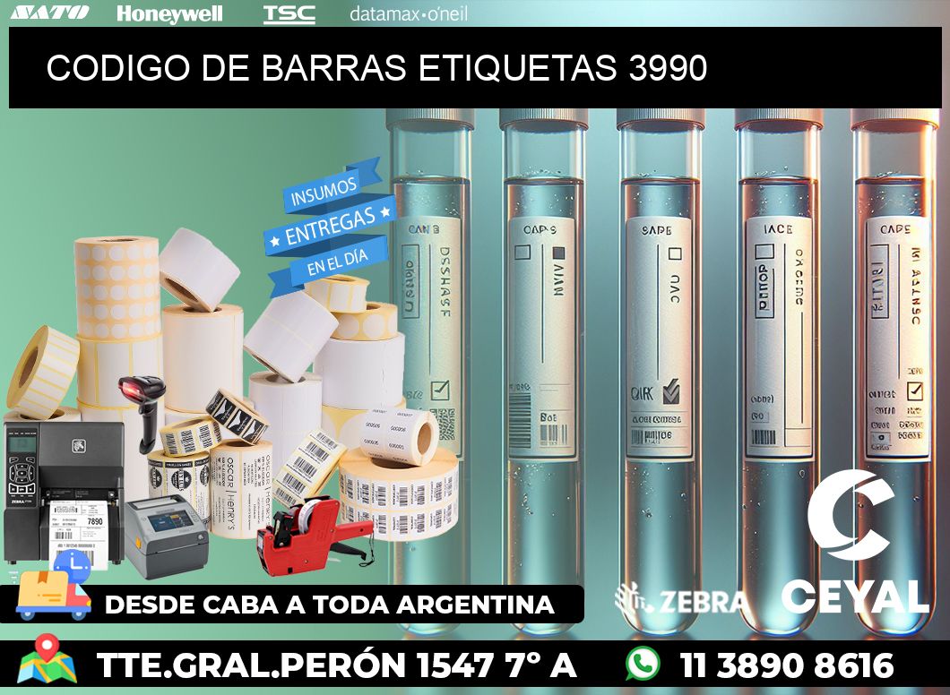 CODIGO DE BARRAS ETIQUETAS 3990