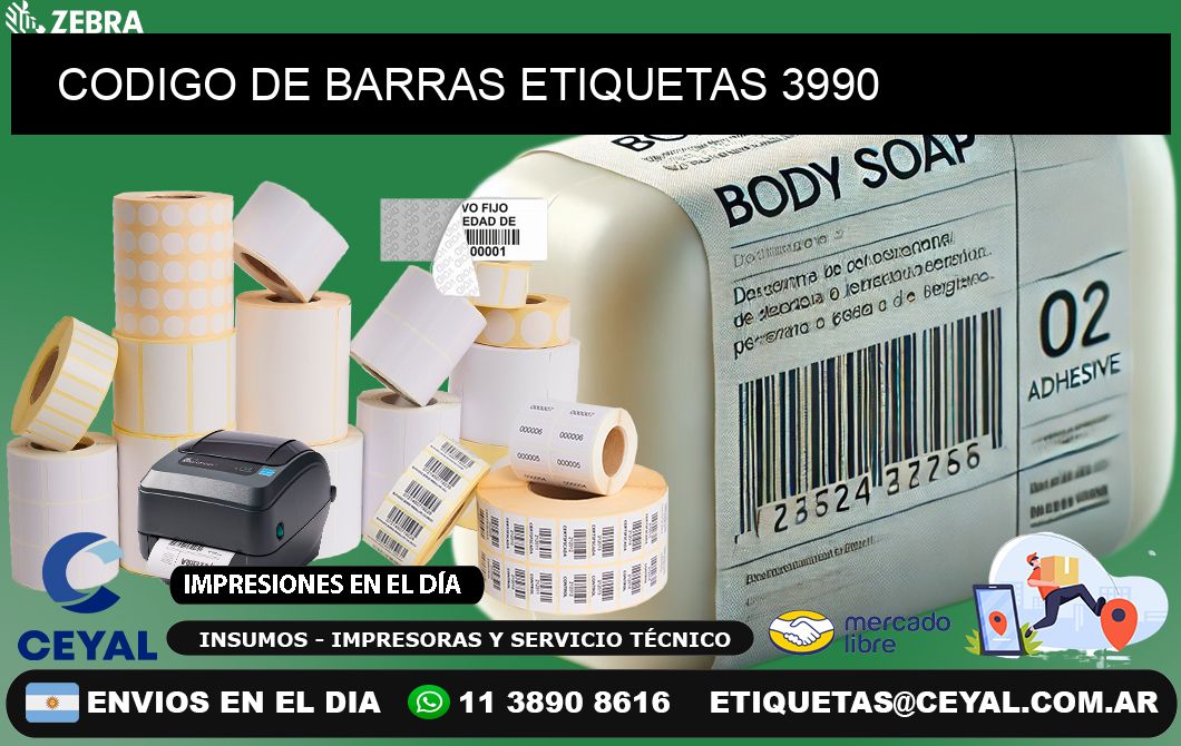 CODIGO DE BARRAS ETIQUETAS 3990