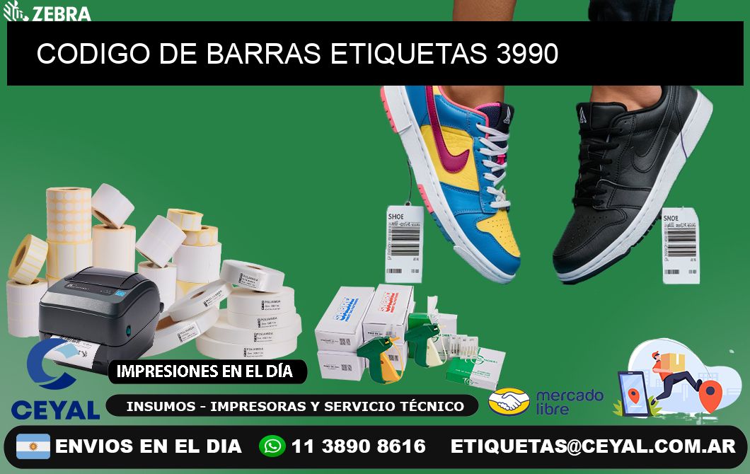 CODIGO DE BARRAS ETIQUETAS 3990