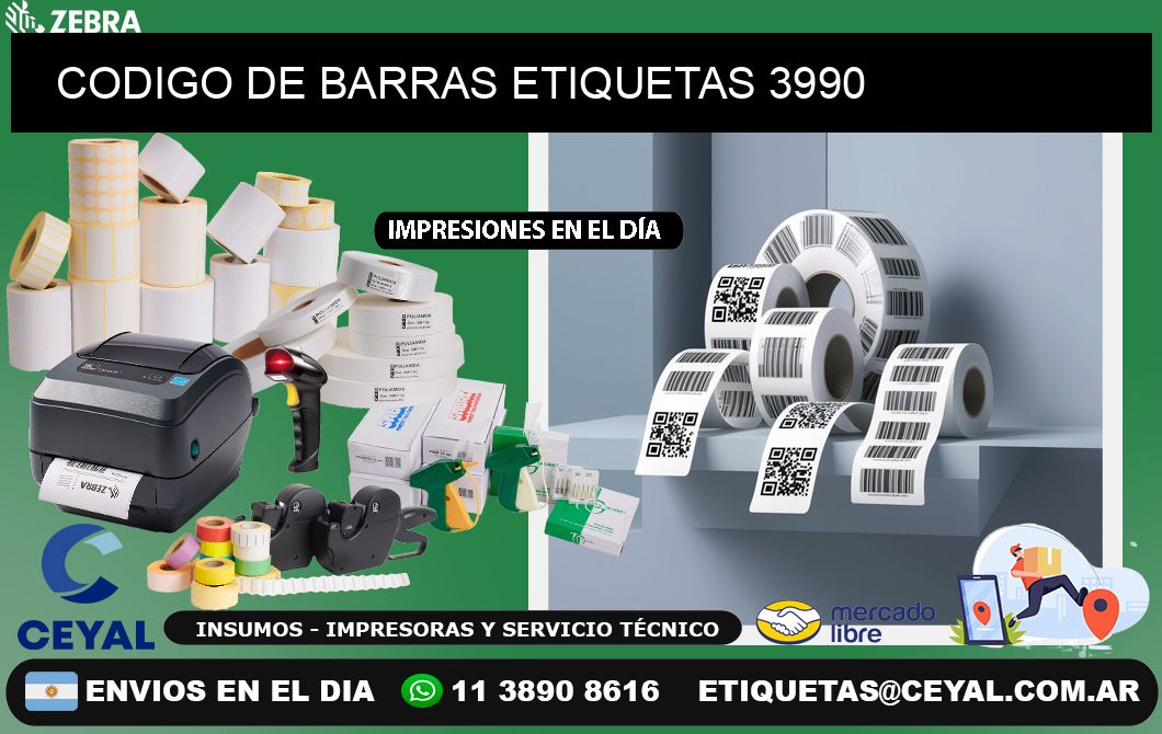 CODIGO DE BARRAS ETIQUETAS 3990