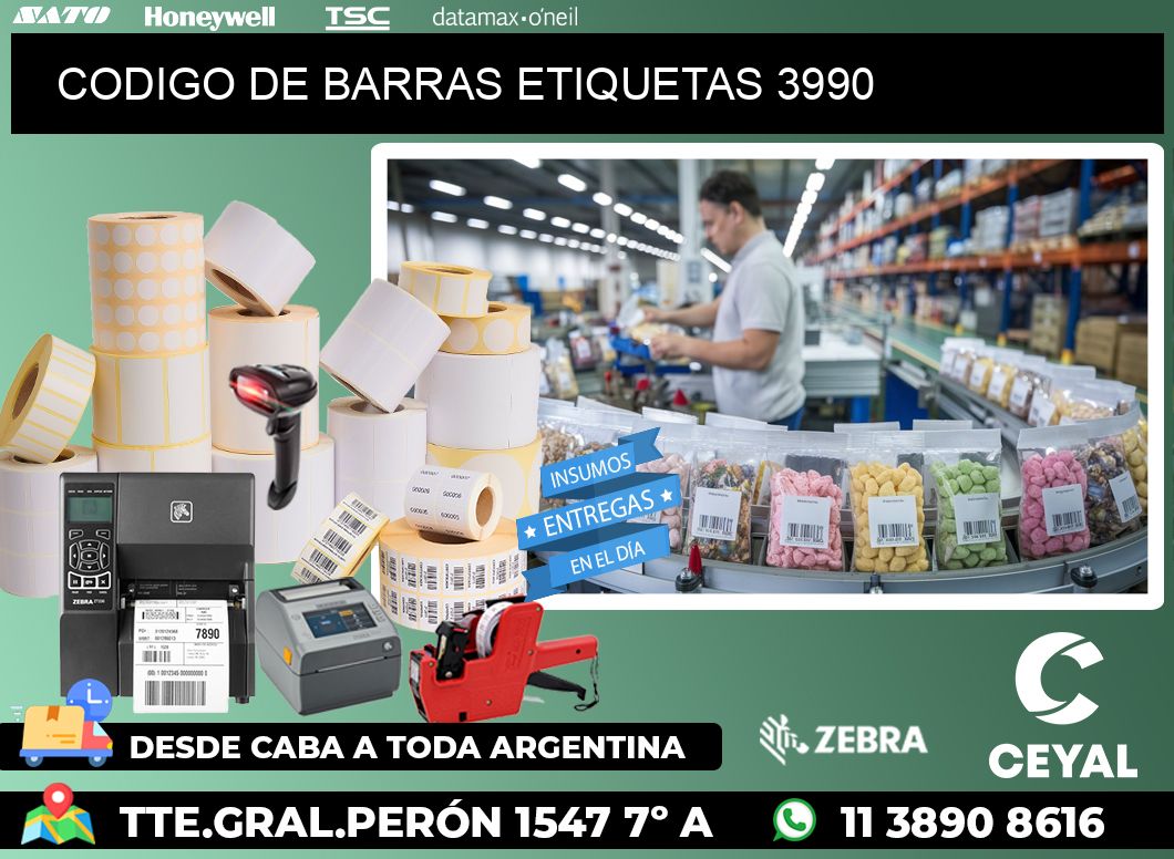 CODIGO DE BARRAS ETIQUETAS 3990