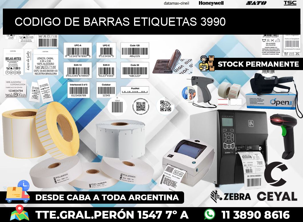 CODIGO DE BARRAS ETIQUETAS 3990