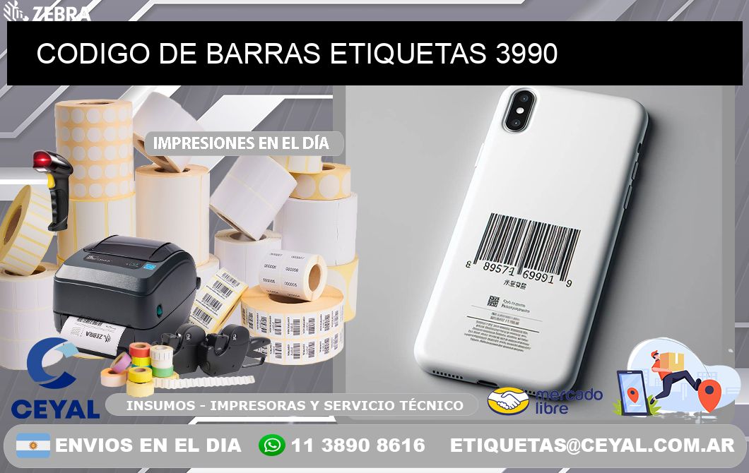 CODIGO DE BARRAS ETIQUETAS 3990